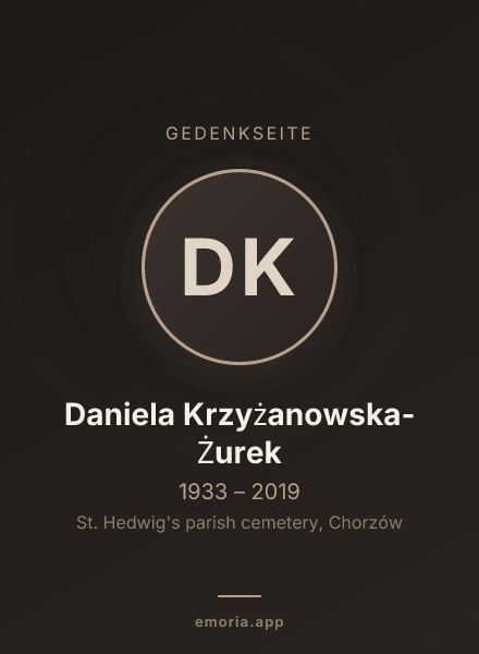 Gedenkportrait von Daniela Krzyżanowska-Żurek