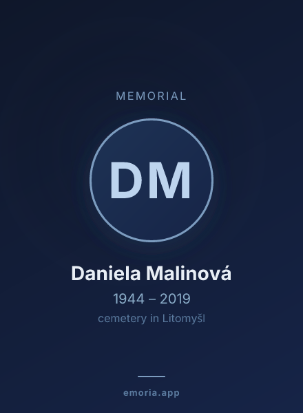 Memorial portrait of Daniela Malinová