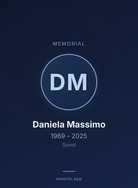 Memorial portrait of Daniela Massimo