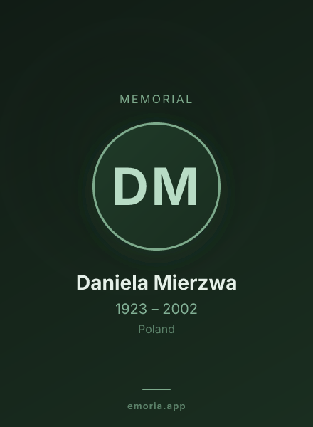 Memorial portrait of Daniela Mierzwa