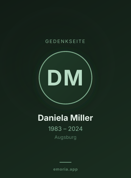 Gedenkportrait von Daniela Miller