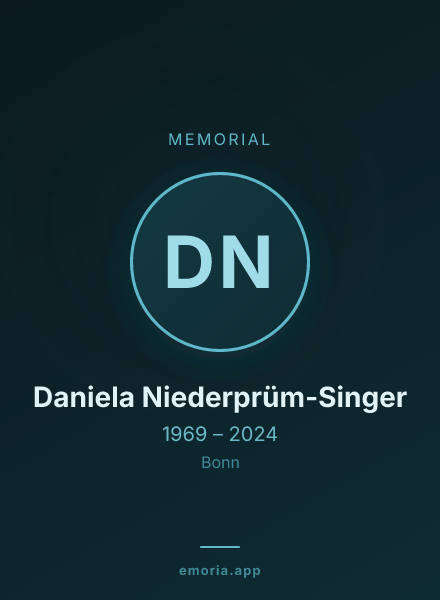 Memorial portrait of Daniela Niederprüm-Singer