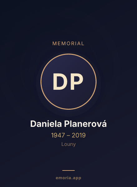 Memorial portrait of Daniela Planerová