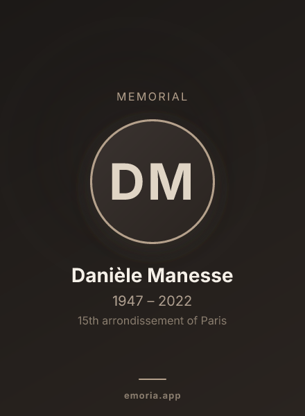 Memorial portrait of Danièle Manesse