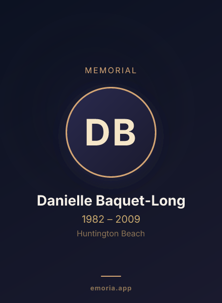 Memorial portrait of Danielle Baquet-Long