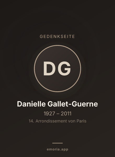 Gedenkportrait von Danielle Gallet-Guerne