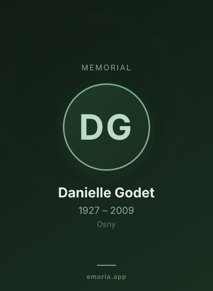 Memorial portrait of Danielle Godet