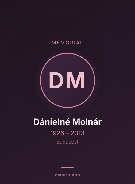 Memorial portrait of Dánielné Molnár