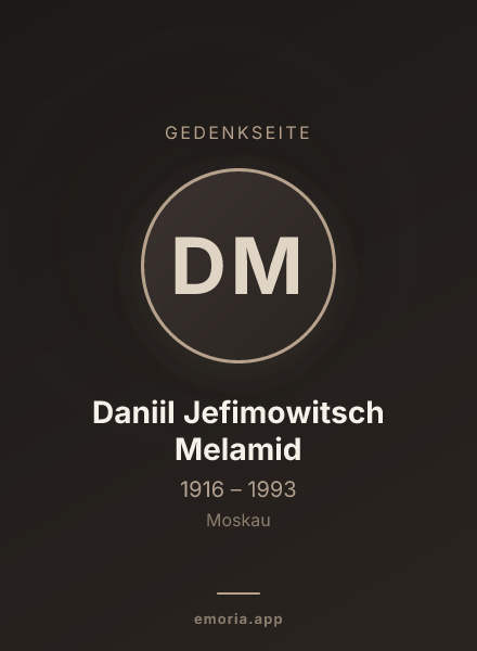 Gedenkportrait von Daniil Jefimowitsch Melamid