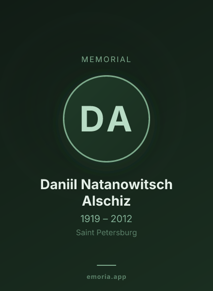 Memorial portrait of Daniil Natanowitsch Alschiz