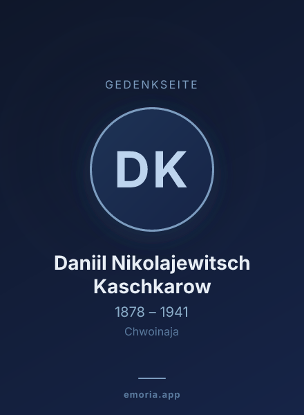 Gedenkportrait von Daniil Nikolajewitsch Kaschkarow