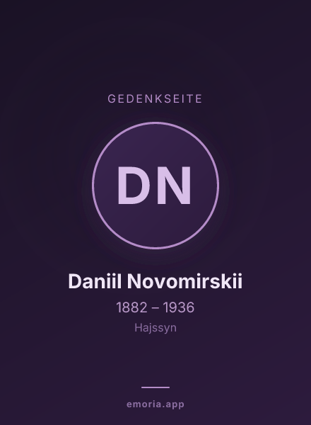 Gedenkportrait von Daniil Novomirskii