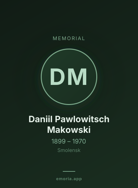 Memorial portrait of Daniil Pawlowitsch Makowski