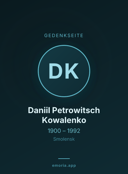 Gedenkportrait von Daniil Petrowitsch Kowalenko
