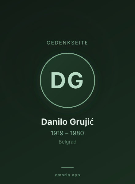 Gedenkportrait von Danilo Grujić