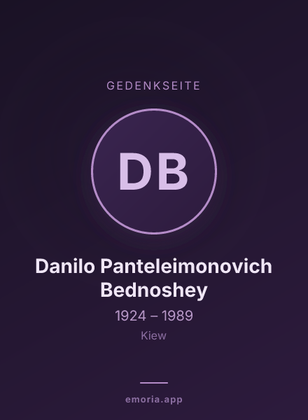 Gedenkportrait von Danilo Panteleimonovich Bednoshey