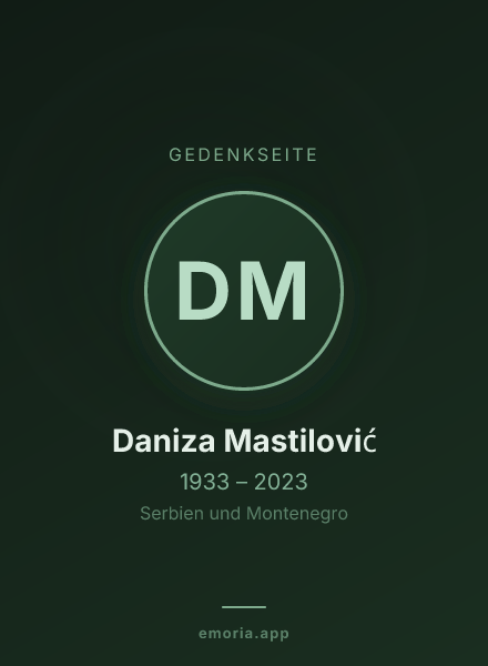 Gedenkportrait von Daniza Mastilović