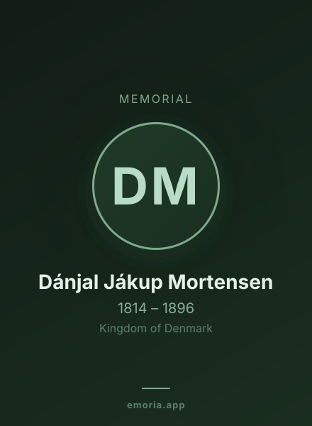 Memorial portrait of Dánjal Jákup Mortensen
