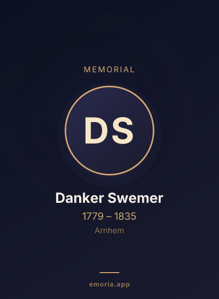 Memorial portrait of Danker Swemer