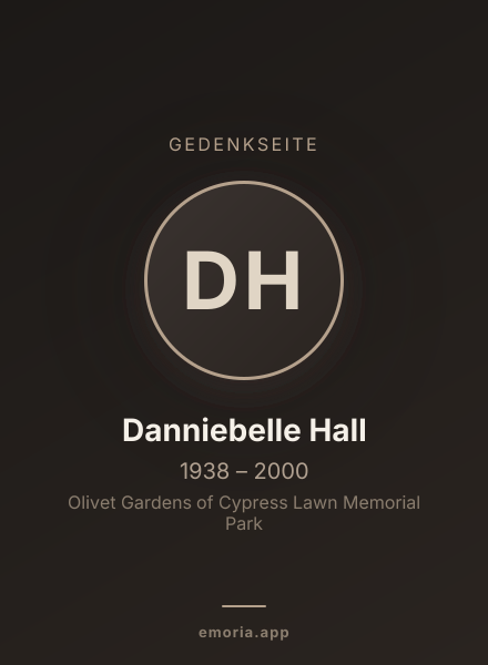 Gedenkportrait von Danniebelle Hall