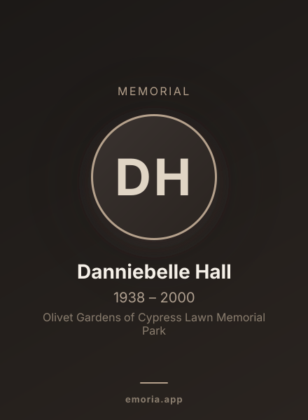 Memorial portrait of Danniebelle Hall