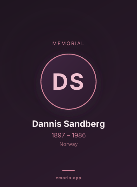 Memorial portrait of Dannis Sandberg