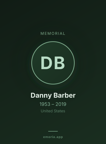 Memorial portrait of Danny Barber