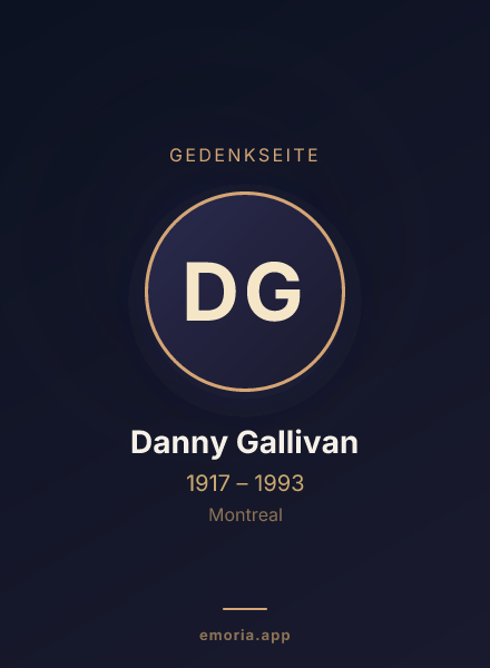 Gedenkportrait von Danny Gallivan