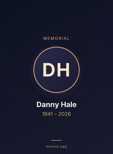Memorial portrait of Danny Hale
