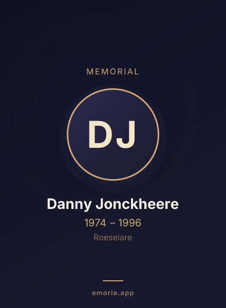 Memorial portrait of Danny Jonckheere