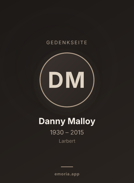 Gedenkportrait von Danny Malloy