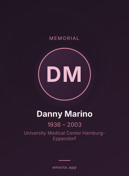 Memorial portrait of Danny Marino