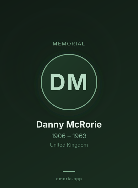 Memorial portrait of Danny McRorie