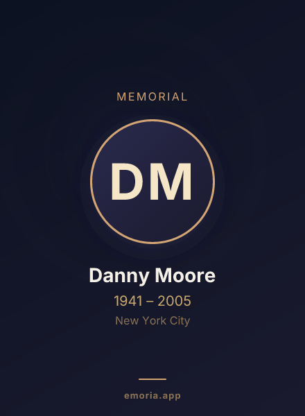 Memorial portrait of Danny Moore