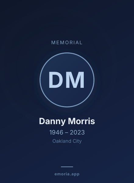 Memorial portrait of Danny Morris