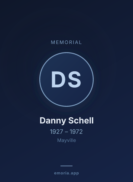 Memorial portrait of Danny Schell