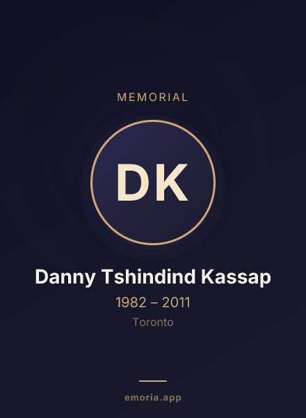 Memorial portrait of Danny Tshindind Kassap