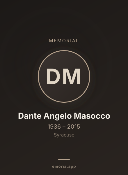 Memorial portrait of Dante Angelo Masocco