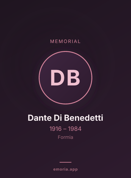 Memorial portrait of Dante Di Benedetti