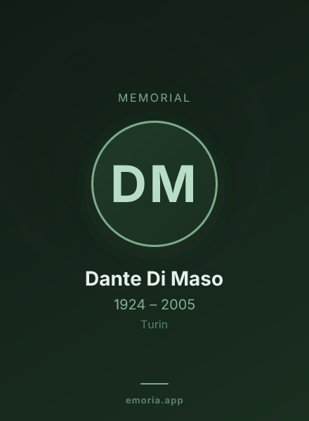 Memorial portrait of Dante Di Maso