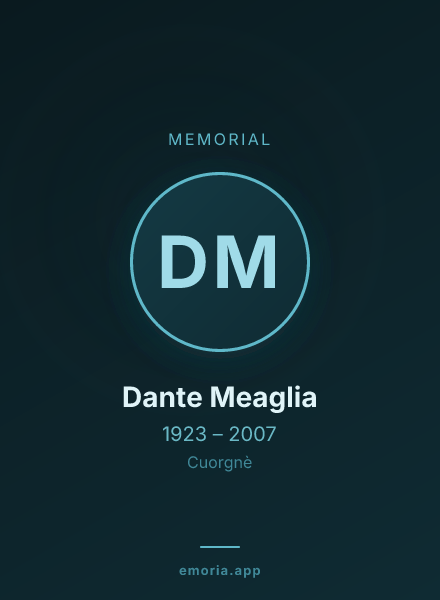 Memorial portrait of Dante Meaglia