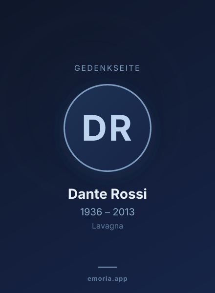 Gedenkportrait von Dante Rossi
