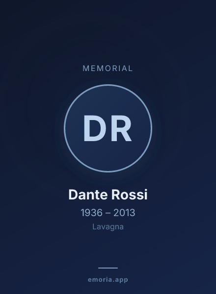 Memorial portrait of Dante Rossi