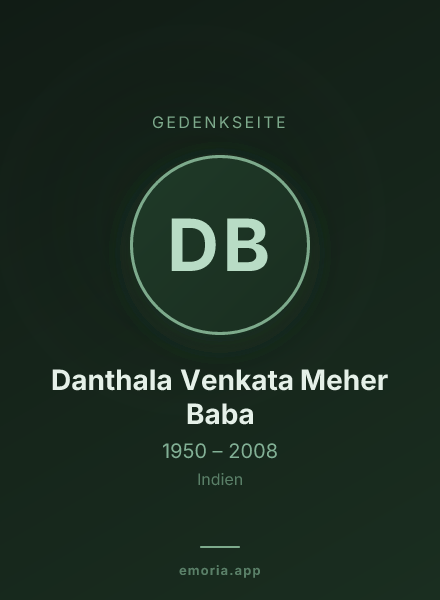 Gedenkportrait von Danthala Venkata Meher Baba