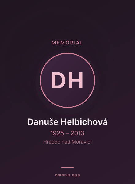 Memorial portrait of Danuše Helbichová