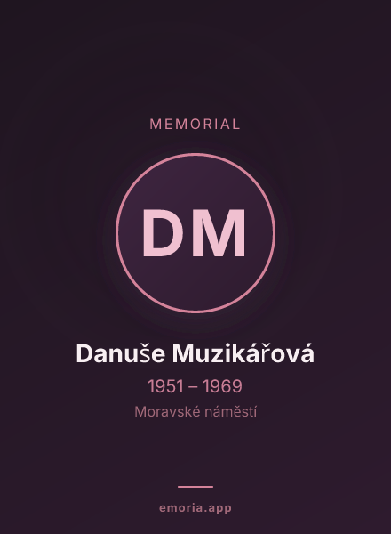 Memorial portrait of Danuše Muzikářová