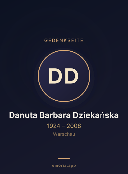 Gedenkportrait von Danuta Barbara Dziekańska