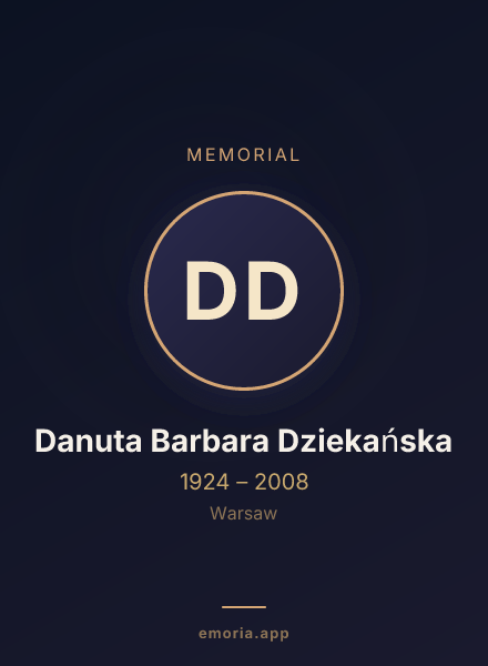Memorial portrait of Danuta Barbara Dziekańska