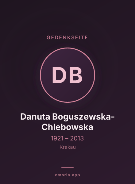 Gedenkportrait von Danuta Boguszewska-Chlebowska