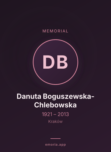 Memorial portrait of Danuta Boguszewska-Chlebowska